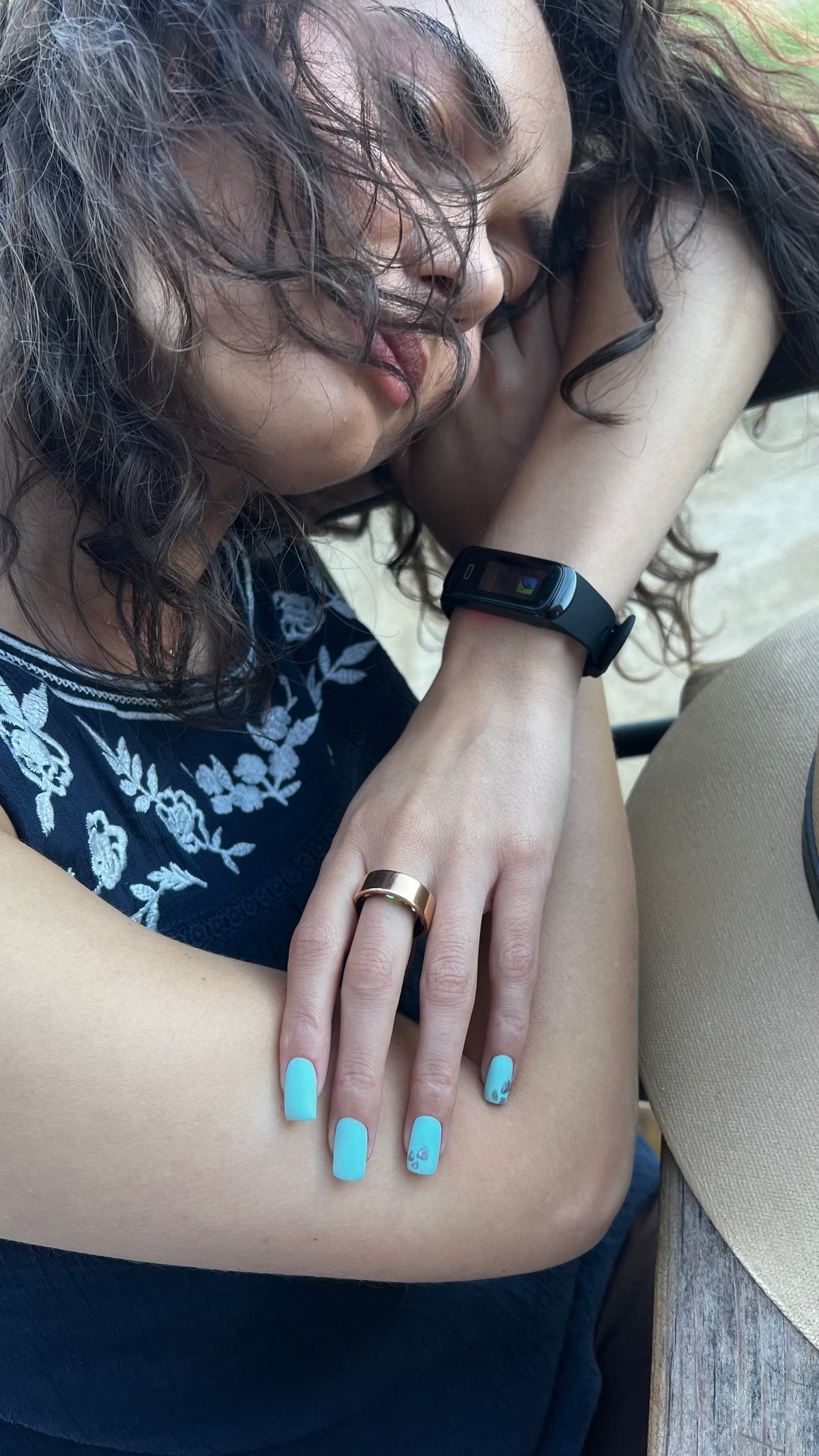 Person wearing Charisma Ring and Alpha wristband together